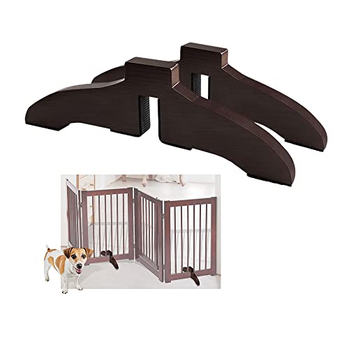Support Feet For Pet Gate Wooden Baby Gate Support Feet For Freestanding Dog Gates Folding Configurable Baby Gate Baby Barrier Safety Fence 1 Pair (Brown) #TOP8