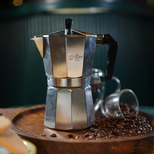 Image of THE BEAN CO Classic Moka Pot | Premium Aluminium | Stovetop | Espresso Coffee Maker (150 ml, Silver)
