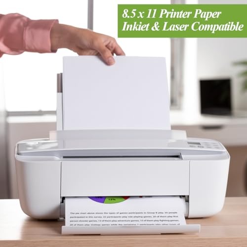 Image of 8.5 inch x 11 inch Printer Paper - 100 Sheets /200 Pages White Copy Paper, 20 lb Letter Size Papers Printing in Office /School /Home