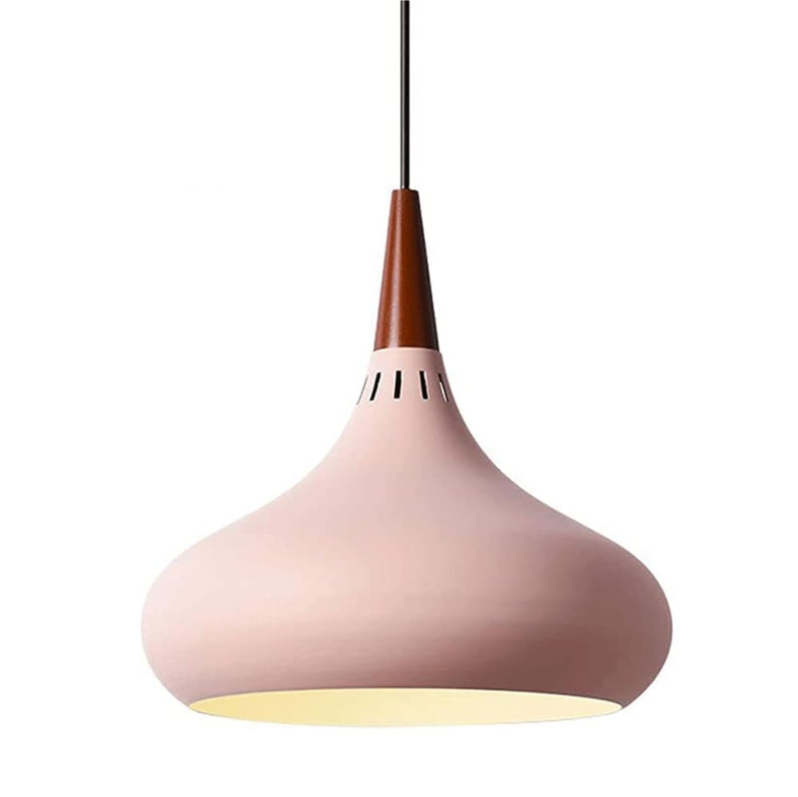KHUKHU Nordic Style Wrought Iron Chandelier, Ceiling Decoration Pendant Light, E27 Single Head Hanging Lamp, Creative Colored Lampshade, Restaurant Attic Aisle Light Fixtures(A,38cm)