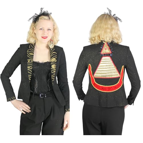 Desperately Seeking 80s Pyramid Style Size XXS Black Glitter Susan Jacket