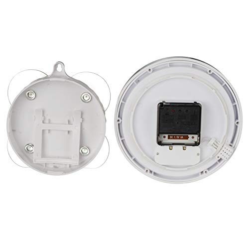 Bresser 8020116 Wanduhr Mytime Thermo-/Hygro Funk Baduhr mit Thermometer und Hygrometer inklusive 4 Starker Saugnäpfe zum Aufhängen oder Aufstellen, Grau , 17cm