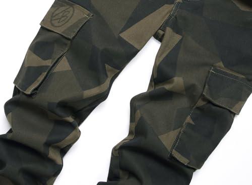 GUNLIRE Boy's Camo Pants Skinny Fit Elastic Waist Stretch Camouflage Color Casual School Fashion Comfy Pants4