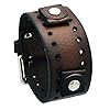 Nemesis BN-BB Dark Brown Wide Leather Cuff Wrist Watch Band
