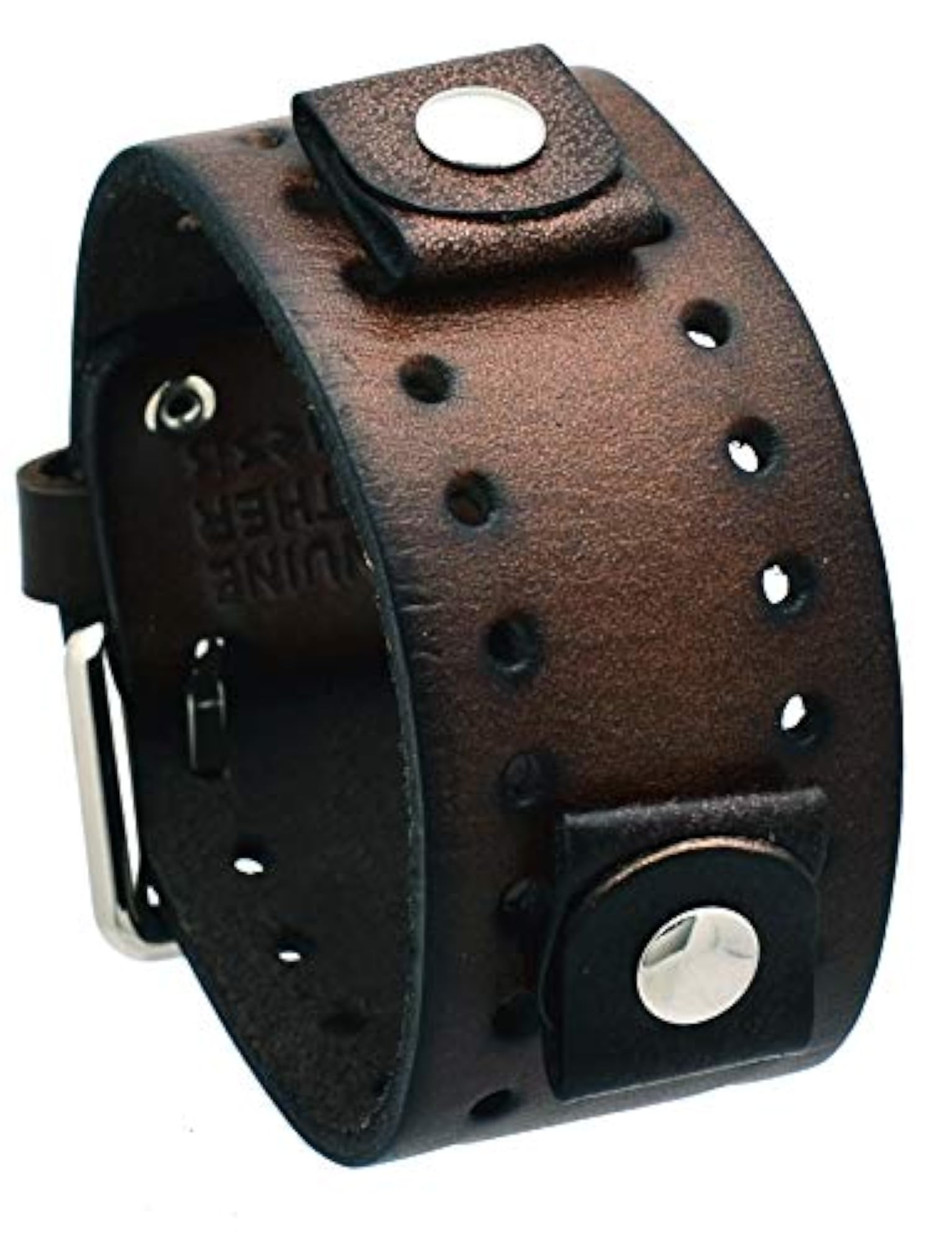 Dark Brown Wide Leather Cuff Wrist Watch Band