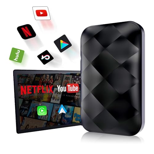 4 in 1 CarPlay Wireless Adapter with Netflix/YouTube/Play Store, LLYYEE