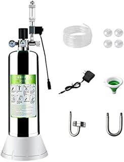 ZRDR CO2 Generator System Carbon Dioxide 2L with Dual Gauge Display Pressure Gauge Automatic Pressure Relief Valve Bubble Counter for Plants Aquarium, Stable Output