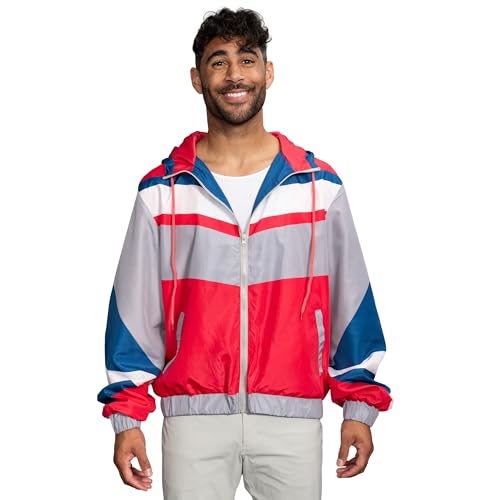Costume Agent Retro Windbreaker Jacket Lightweight 80s & 90s Colorful Designs