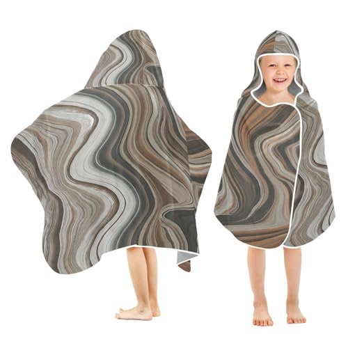 Kigai Colorful Marble Hooded Beach Towel for Kids Soft Absorbent Quick Dry Bath Towel with Hood Lightweight Toddler Shower Pool Bath Wrap for Boys Girls