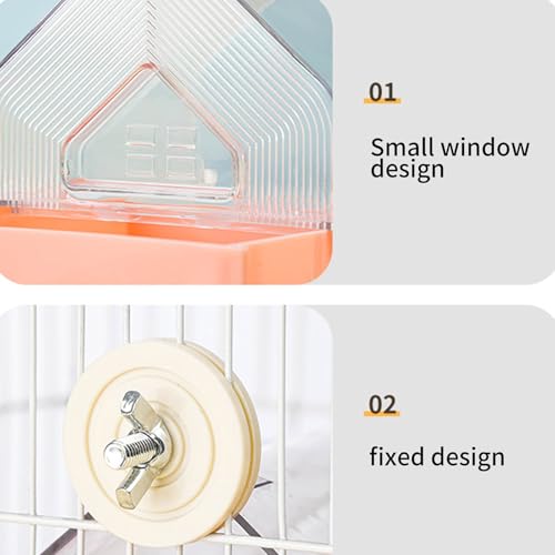 Cage de bain pour oiseaux spacieuse et transparente avec tiroir