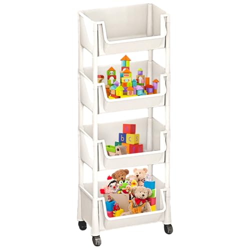 Carrito de almacenamiento móvil de varios niveles ajustable para papelería 7