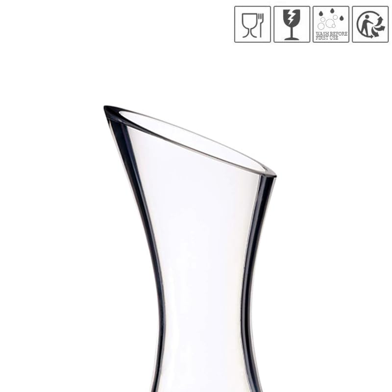Virsus Decanter in Vetro per Vino DE018, Capacità 1,4 Litri, Misura 21x23 cm, Caraffa Trasparente senza Piombo, Aeratore per Vino, Accessori per Sommelier, Regalo per Feste ed Eventi