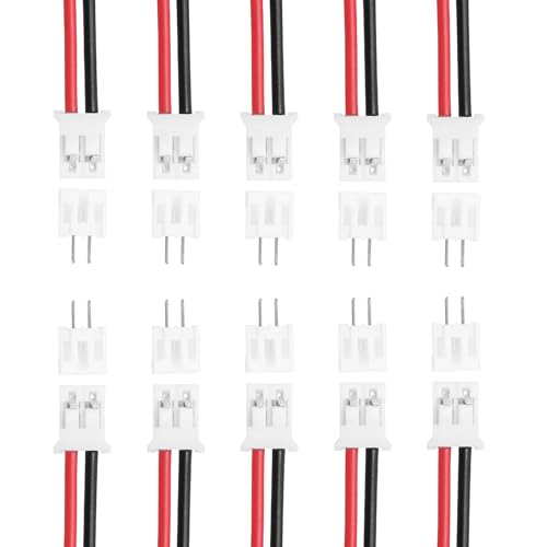 Image of sourcing map 10Pcs PH 2.0mm 2 Pin Single Head Male Connector Plug with 26 AWG 150mm Wire Cable Female Motherboard Connector for Speakers,LED Light Strips