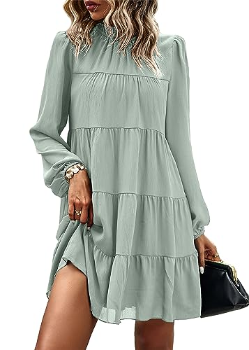 Image of KIRUNDO Women's 2026 Fall Long Sleeve Baby Doll Dresses