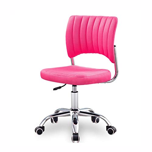 Silla de oficina ergonómica sin reposabrazos con soporte lumbar, respaldo ajustable, silla de escritorio pequeña para oficina en casa, vestíbulo de hotel o recepción