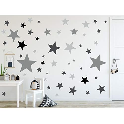 timalo® 120 Stück Wandtattoo Kinderzimmer XL Sterne Pastell Wandsticker – Aufkleber | 73079-SET22-120