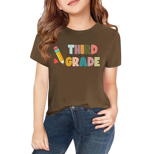 3rd Third Grade Back to School T-Shirt for Girls Kids First Day of School Graphic Tee Shirt Tops Casual Outfits