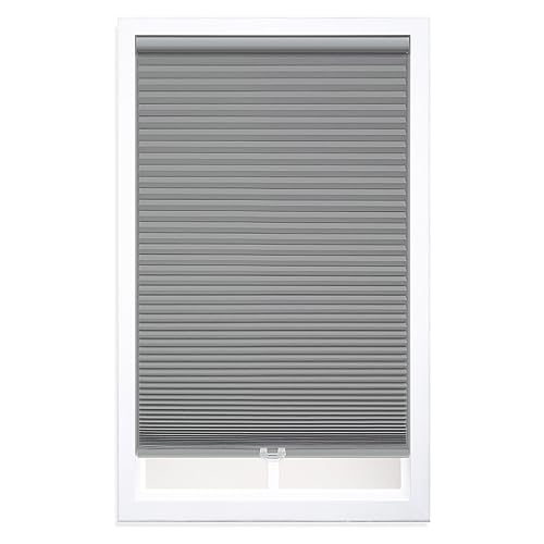 DEZ FURNISHINGS Cordless 1.5" Blackout Cellular Shade, 30.5"W x 48"H, Anchor Gray