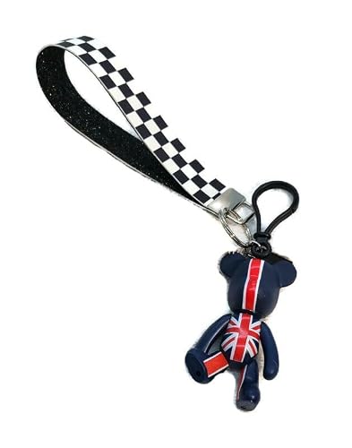 Union Jack Keychain Compatible with Mini Cooper (Black)