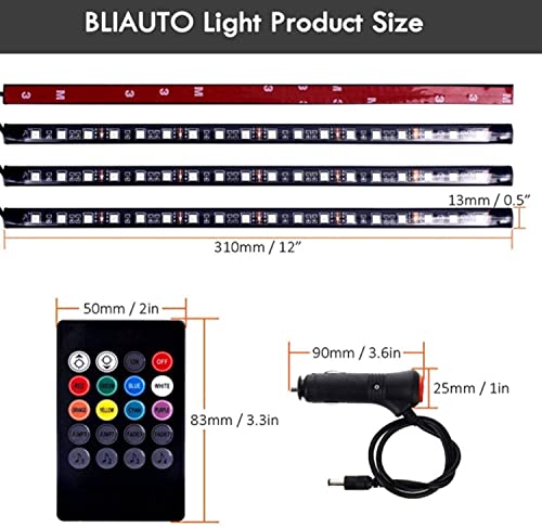 Luces LED coche audiorítmicas con control inalámbrico y protección impermeable 4