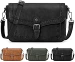 RAINSMORE Crossbody Bags for Women Retro Leather Crossbody Purses with Adjustable Strap Ladies Shoulder Bag for Work Shopping