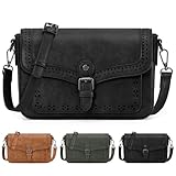 RAINSMORE Bolsa Crossbody Mujer, Bolsa Bandolera para Mujer Cuero PU,Bolso cruzado para mujer con Correa Ajustable Moda...