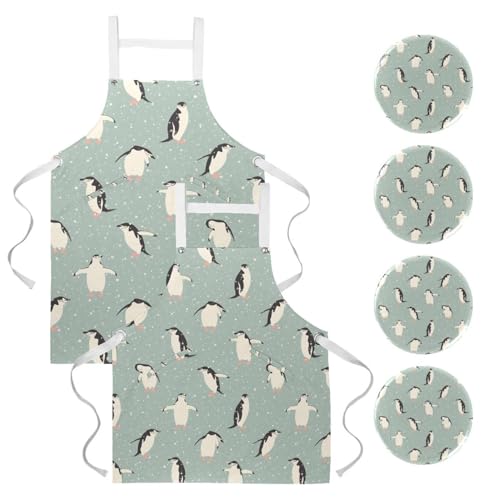 Tablier de serveuse anti-taches avec poches et broches pour bistrot