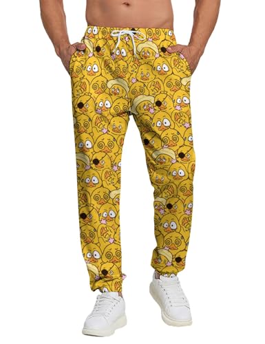 PIANHAUE pantalons de jogging pour hommes avec poches, canard dessiné, grand
