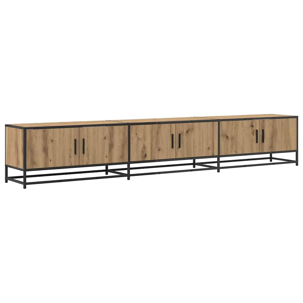 Set di 2 mobili bassi per TV in rovere Artisan, 240 x 35 x 41 cm