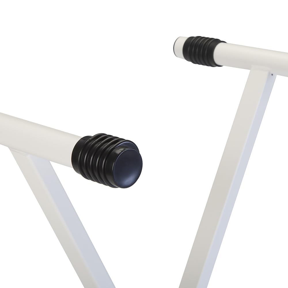 QUIK LOK - T10-WH Support Clavier en X Blanc, Support pour Clavier, 9 Niveaux de Hauteur, Réglable en X, Profondeur de Base 46,3 cm, Profondeur des Supports 35,7 cm, Couleur Blanc