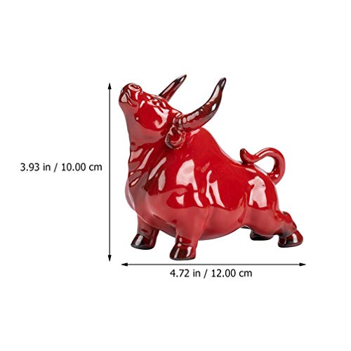 Estatua Toro Feng Shui Cerámica Decoración Hogar Oficina miniatura 6
