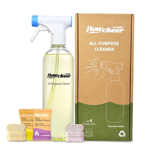 Image of flowcheer MultiPurpose Cleaner Kit (6 variety Scent Tablets + Spray Bottle)