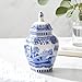 Spode Blue Italian Porcelain Lidded Hexagonal Vase, 5.7-Inch Decorative Accent with Imari Border & Cobalt Detailing for Elegant Display & Storage - Great Urn for Gifting, Wedding, Centerpieces
