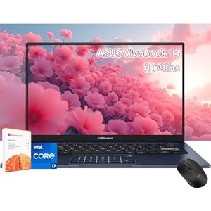 ASUS Vivobook Laptop de 14 pulgadas – Intel Core i7-1355U Beat AMD Ryzen 7 4700U -40GB RAM -1TB SSD -Windows 11 Pro -Office 365 Un año – Estudiante universitario – Computadora de negocios portátil