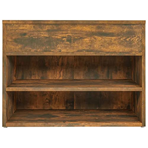 ShGaxin Banco Zapatero, Banco Pasillo, Banco Recibidor, Descalzadora, Estanteria Zapatero, Mueble Zapatero, Madera contrachapada Roble Ahumado 60x30x45 cm - imagen 7
