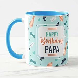 Funky Store Ceramic, Coffee Mug of 11oz As Fathers-Day Birthday Gifts for Papa, Happy Birthday Papa (Multicolour)
