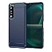 Jhxtech Hülle für Xperia 5 III Hülle, Sony 5III 5G XQBQ52G Hülle, ultradünne Handyhülle mit Stoßdämpfung aus Karbonfaser TPU Gummi Schutzhüllen für Sony Xperia 5 III Marineblau