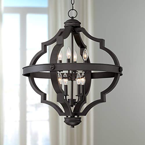 Regency Hill Sabine Bronze Pendant Chandelier Lighting 25 1/4" Wide Farmhouse Rustic Cage 2-Tier 8-Light Fixture For Dining Room Living House Home Foyer Kitchen Island Entryway Bedroom #TOP5