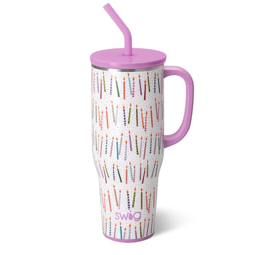 Swig Life 40oz Insulated Mega Mug with Handle & Straw, Make a Wish