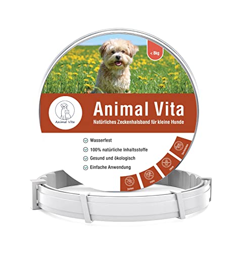 Animal Vita® Zeckenhalsband für kleine Hunde - 100% natürliche Inhaltsstoffe - bis zu 8 Monate zuverlässiger Zeckenschutz