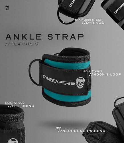 Image of Gymreapers Ankle Straps For Cable Machine Kickbacks, Glute Workouts, Lower Body Exercises - Adjustable Leg Straps with Neoprene Padding