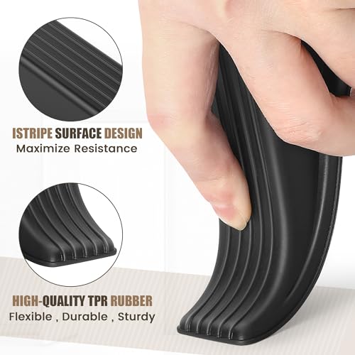 Crosize 5 Pack Door Stoppers for Bottom of Door, Premium Rubber Door Stops, Sturdy Wedge for Carpet, Tile, Concrete, Wood, Door Holder for Heavy Duty Door, Black