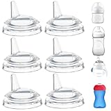 Sippy Spout Nipples Compatible with Philips Avent Natural Bottles, My Grippy Spout and Natural Trainer Sippy Cup, Soft Clear Food Grade Silicone Replacement Spouts, Leak-Proof, BPA Free, 6 Count