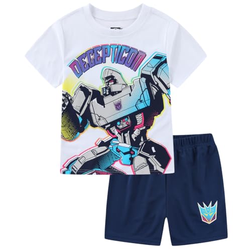 Transformers Decepticon Megatron Boys Short Sleeve T-Shirt and Mesh Short Set for Big Kids