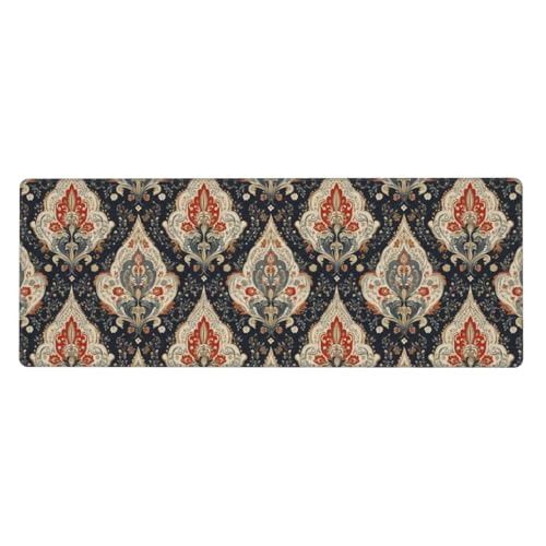 Grand tapis de souris de jeu bohème vintage 30x80 cm pour bureau et setup PC