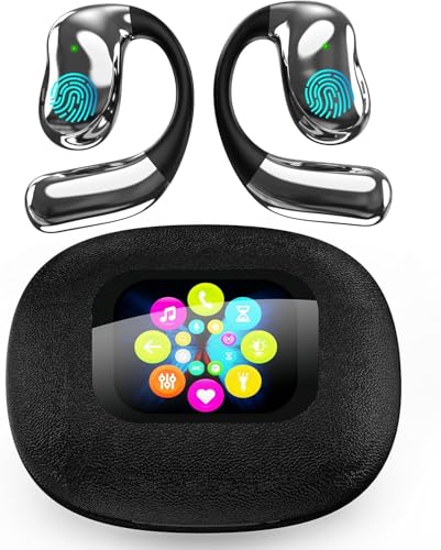 AI Language Translator Earbuds 144 Languages 8 Offline Modes OWS Touchscreen HD Sound iOS Android Compatible Long Battery Life Ideal for Travel Business Black