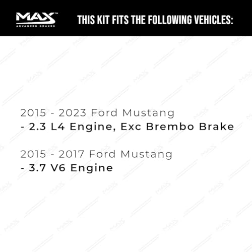 Image of MAX Advanced Brakes - Rear Brake Kit For 2015-2023 Ford Mustang | Carbon Ceramic Brake and Rotor Kit | Daily Performance Geomet Coated Cross-Drilled Brake Rotors