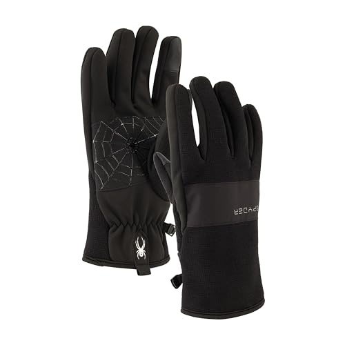 Spyder Mens Water Resistant Sweater Fleece Winter Glove Black L