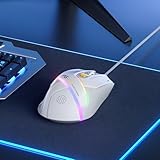 INPHIC PG1 Gaming Mouse, RGB Gamer Mouse Wired with 6 Programmable Buttons, 12800 DPI Tracking, Chroma RGB Backlit, PC Computer Mice for Windows/Mac, White Gray - Image 8