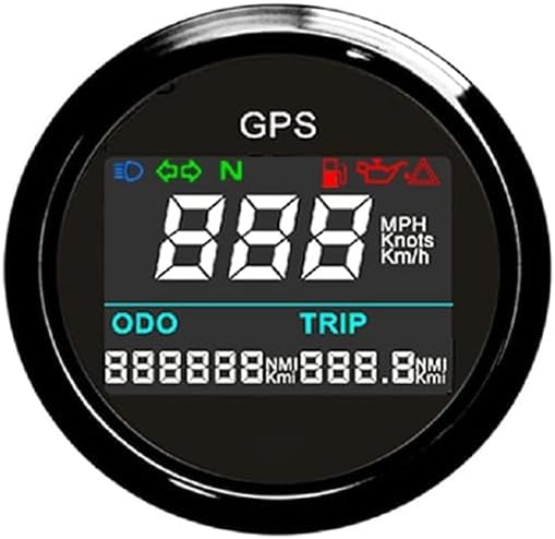 ELING Universal Digital GPS Speedometer Trip Meter Odometer For Boat Yacht Motorcycle Car 2 inches(52mm) 12V 24V